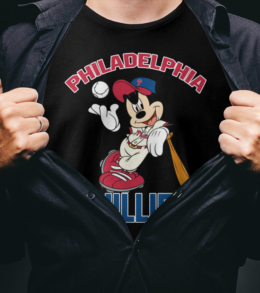Philadelphia Phillies Mickey Mouse Baseball Player T-Shirt