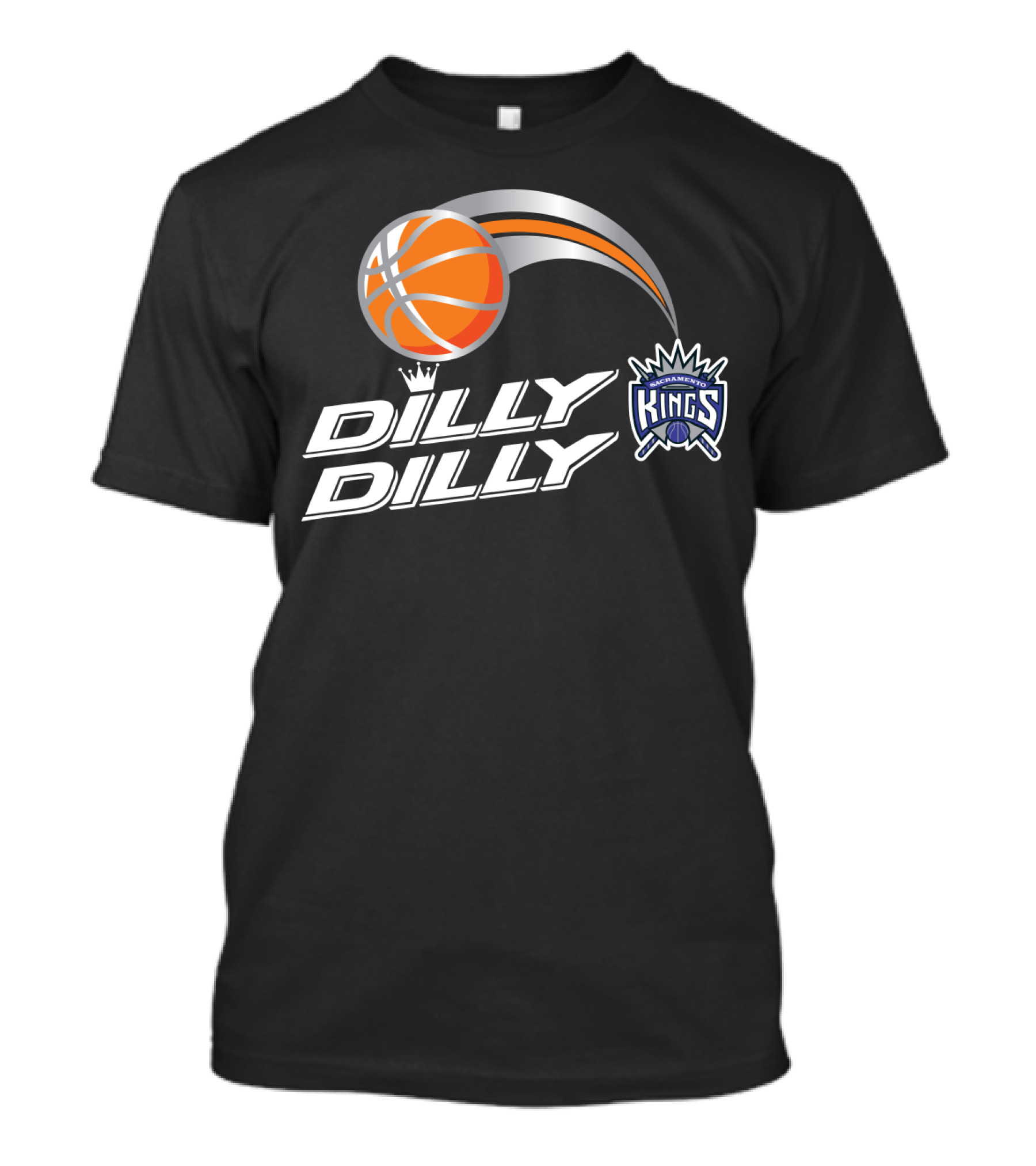 Sacramento Kings Dilly Dilly Basketball Logo With Crown And Orange Ball T-Shirt