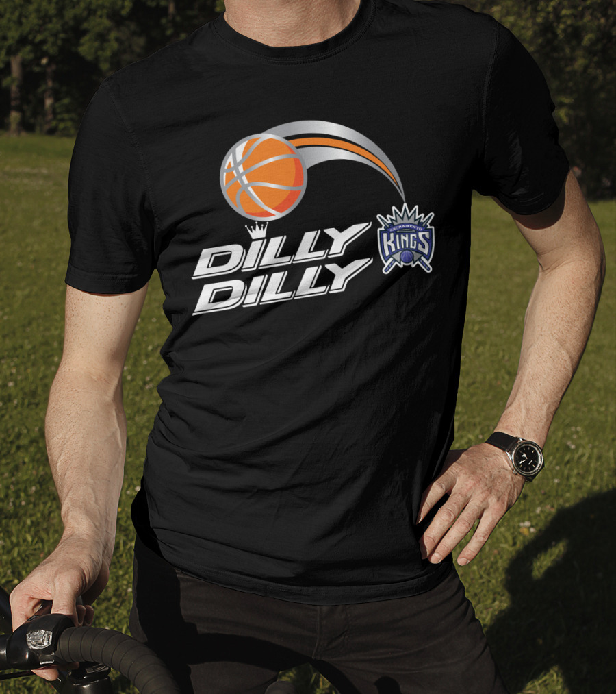 Sacramento Kings Dilly Dilly Basketball Logo With Crown And Orange Ball T-Shirt