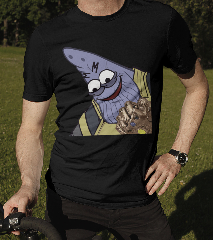 Thanos Mashup With Cartoon Character Holding Infinity Gauntlet T-Shirt