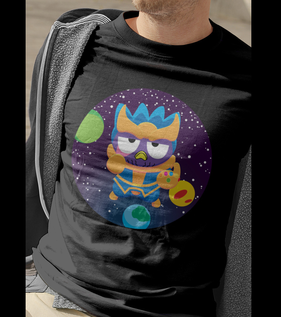 Thanos Owl Parody As The Mad Tiny Titan With Infinity Gauntlet In Space T-Shirt