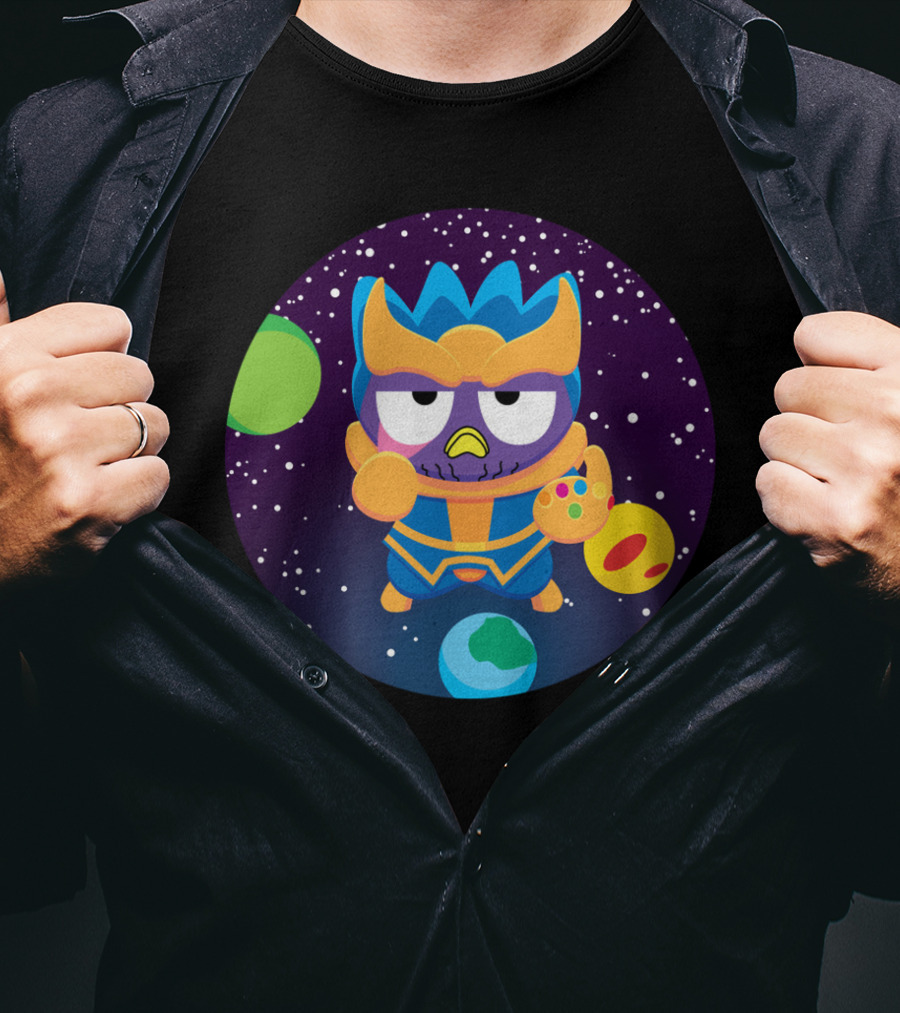 Thanos Owl Parody As The Mad Tiny Titan With Infinity Gauntlet In Space T-Shirt