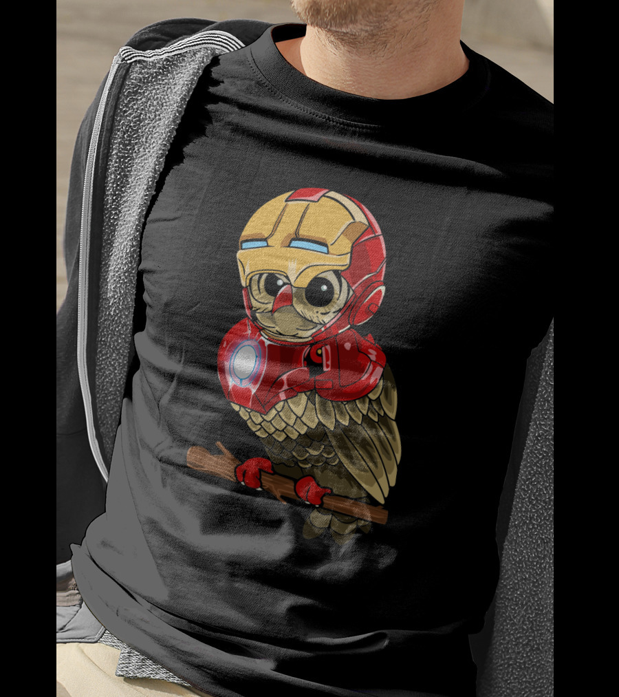 Owlvengers Iron Man Owl Infinity War Crossover T-Shirt