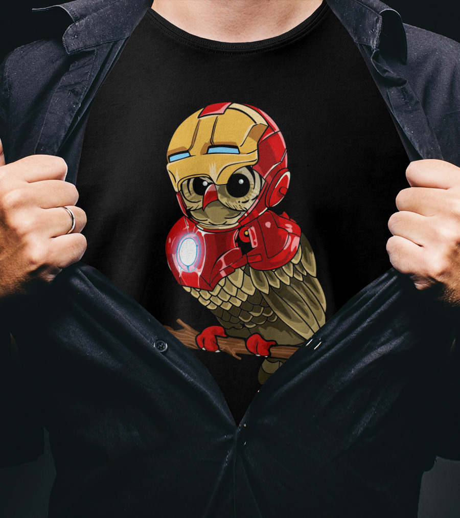 Owlvengers Iron Man Owl Infinity War Crossover T-Shirt