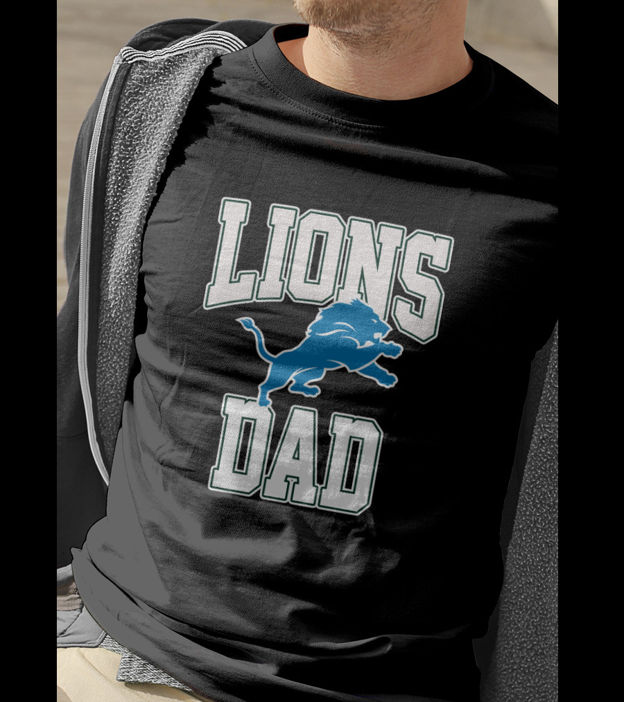 Detroit Lions Dad Best Father's Day Gift Idea T-Shirt