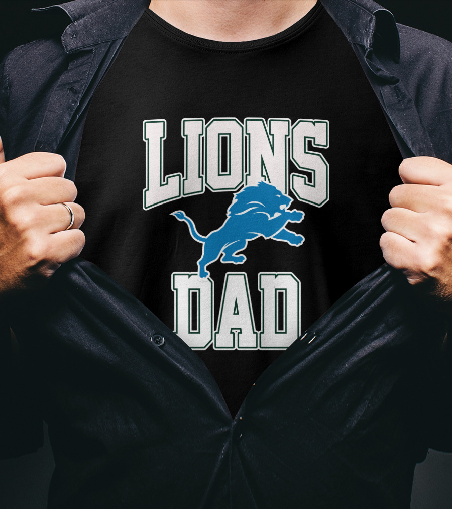 Detroit Lions Dad Best Father's Day Gift Idea T-Shirt