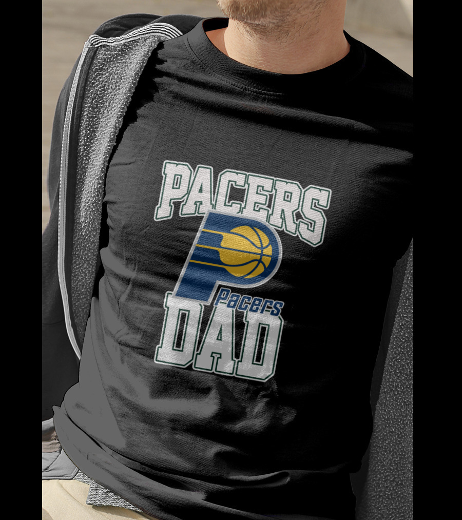 Pacers Dad Fathers Day Logo Basketball Indiana T-Shirt