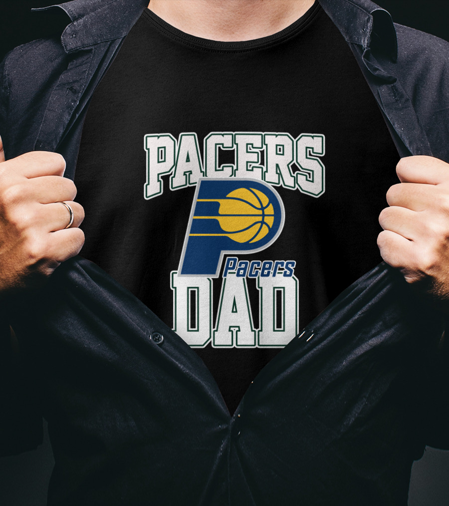 Pacers Dad Fathers Day Logo Basketball Indiana T-Shirt