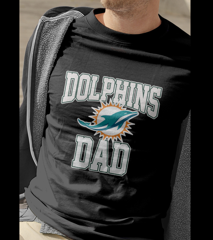 Miami Dolphins Dad Father's Day Dolphins Dad T-Shirt
