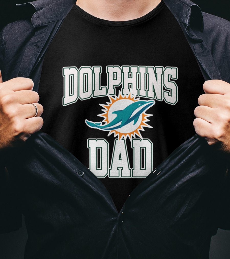 Miami Dolphins Dad Father's Day Dolphins Dad T-Shirt