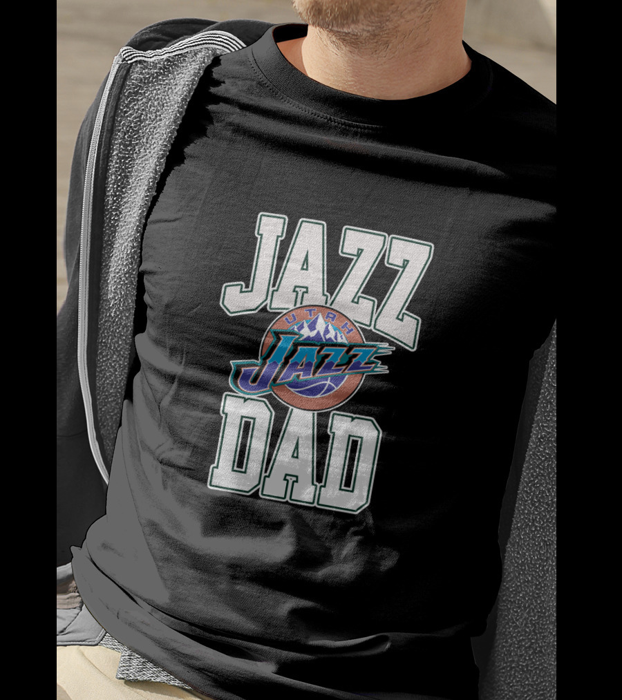 Utah Jazz Dad Fathers Day Basketball Fan Gift T-Shirt