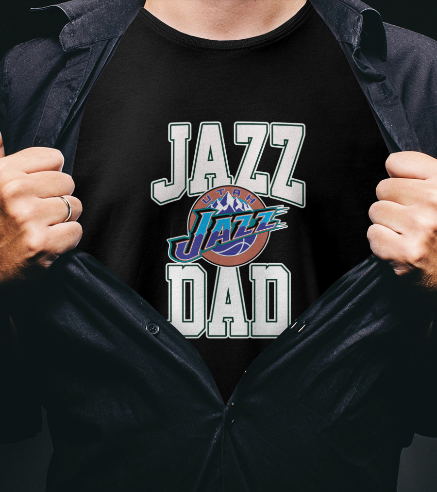 Utah Jazz Dad Fathers Day Basketball Fan Gift T-Shirt