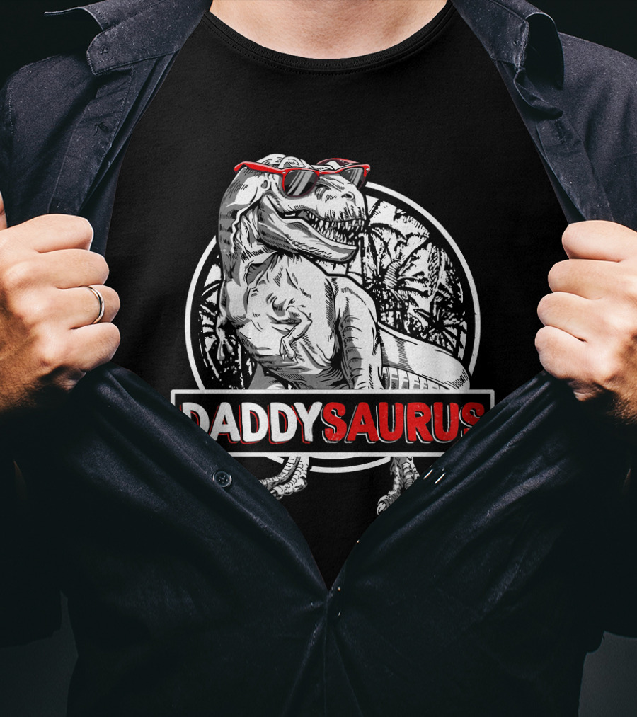 Daddysaurus T-Rex Father's Day Gifts Daddy Saurus T-Shirt