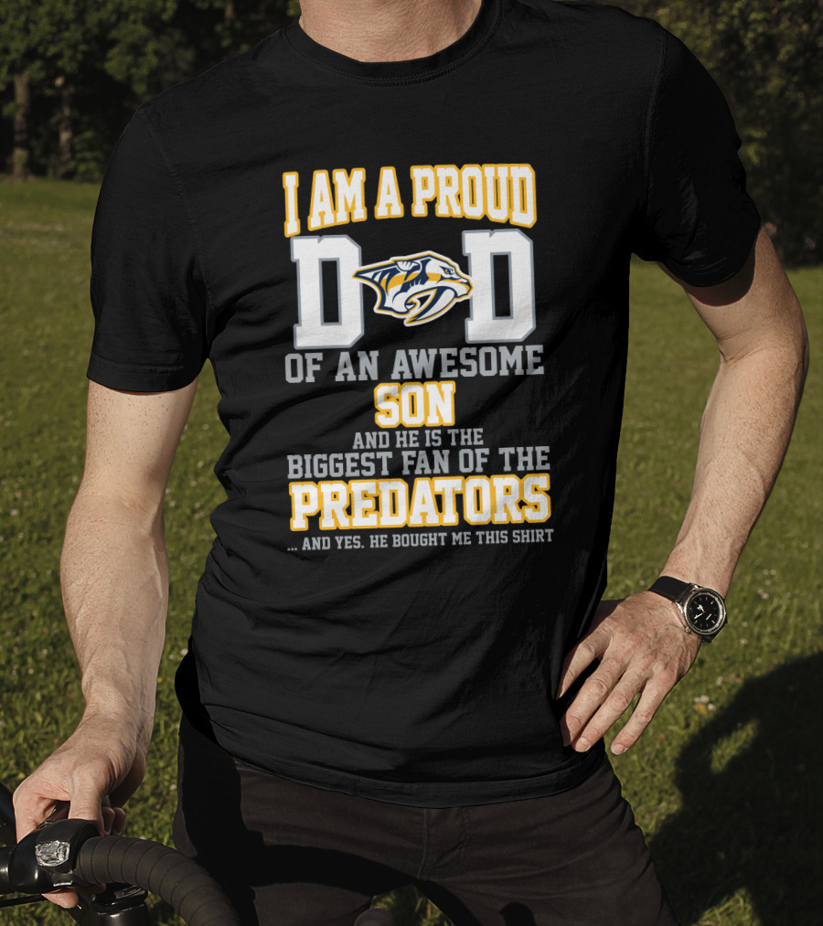 Proud Dad Of Awesome Son Nashville Predators Fan T-Shirt
