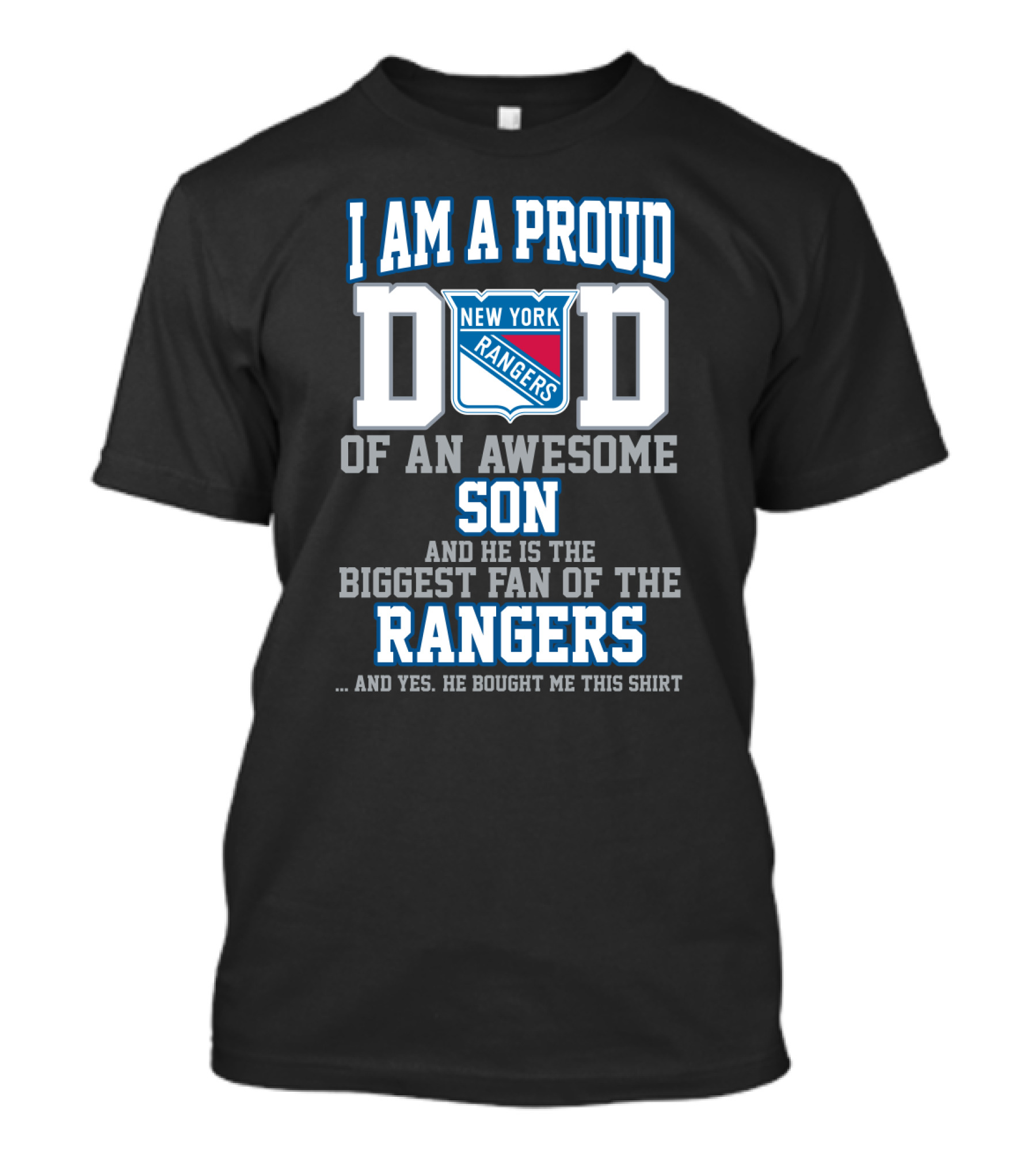 Proud Dad Of Awesome Son Biggest Fan New York Rangers T-Shirt