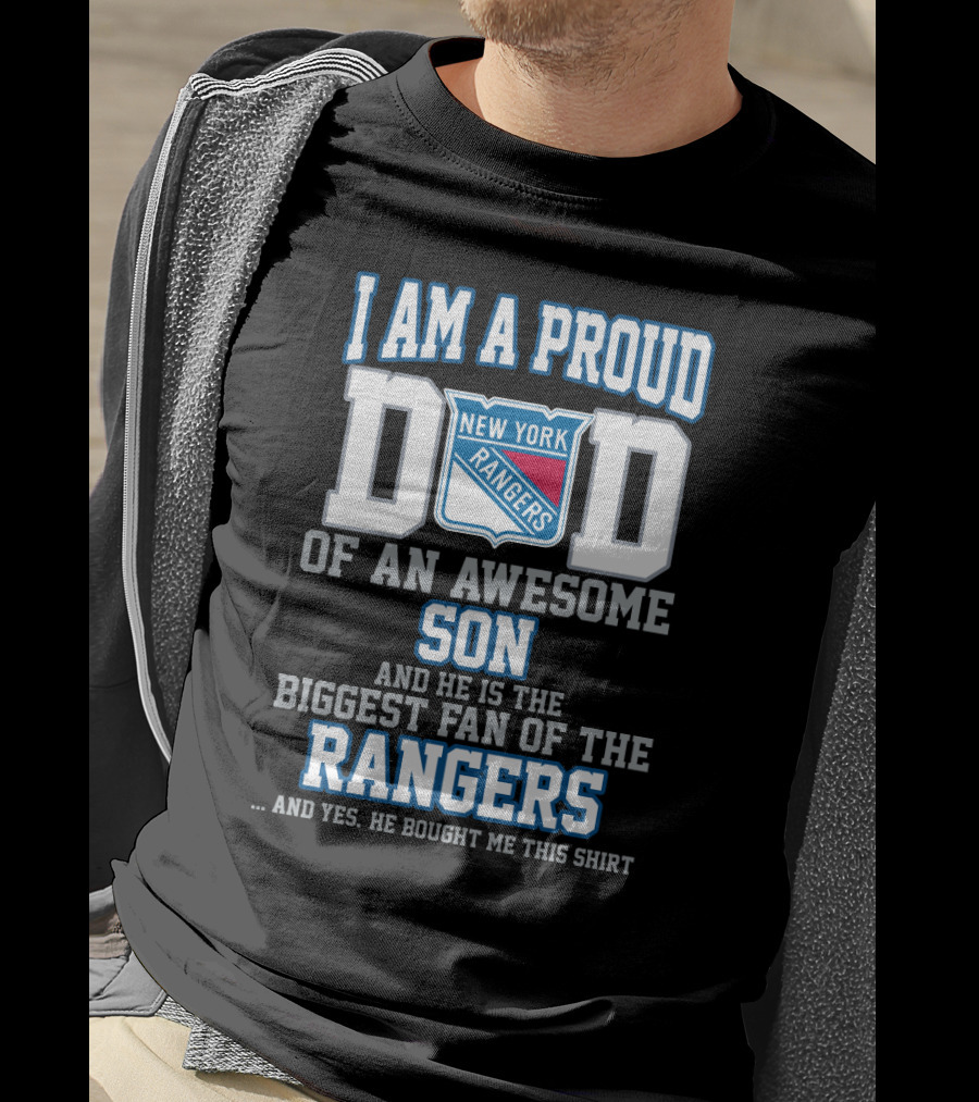 Proud Dad Of Awesome Son Biggest Fan New York Rangers T-Shirt
