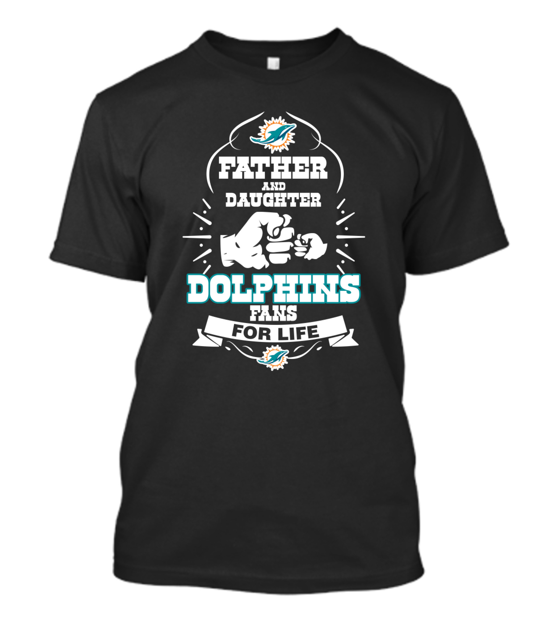 Father And Daughter Dolphins Fans For Life T-Shirt