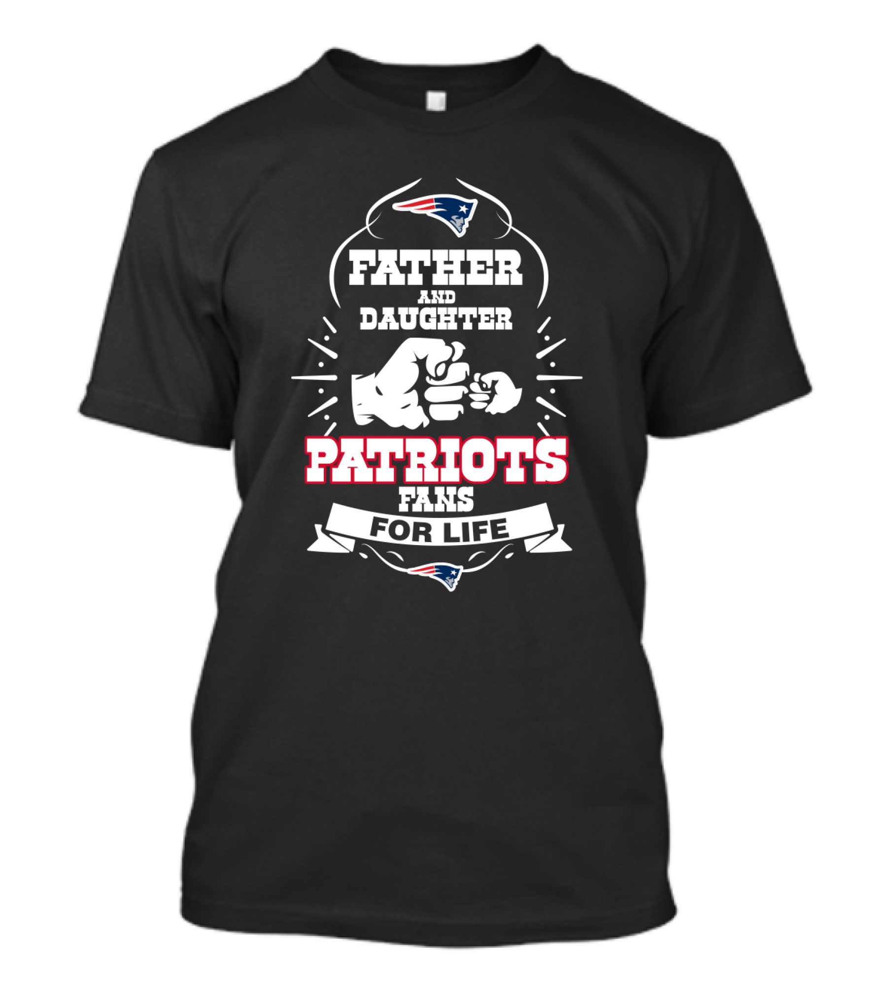 Father And Daughter New England Patriots Fans For Life T-Shirt