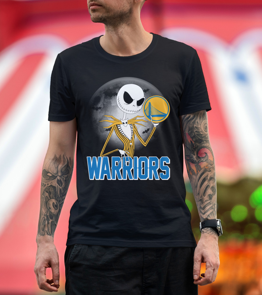 Jack Halloween Warriors Golden State Fan Basketball Moon Scene T-Shirt