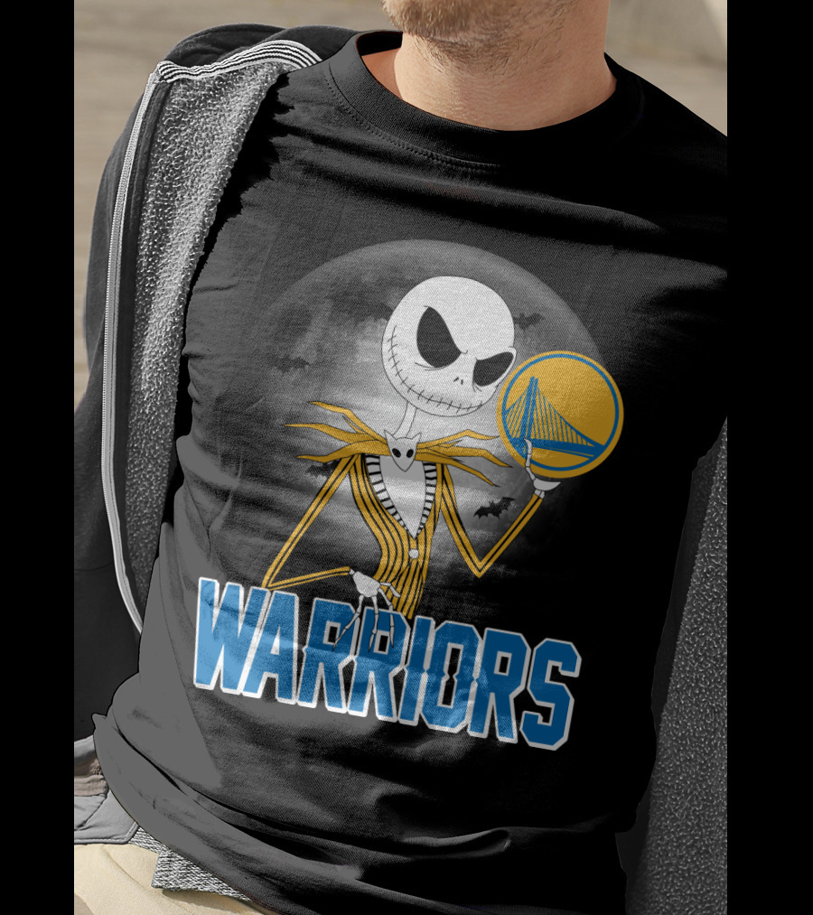 Jack Halloween Warriors Golden State Fan Basketball Moon Scene T-Shirt