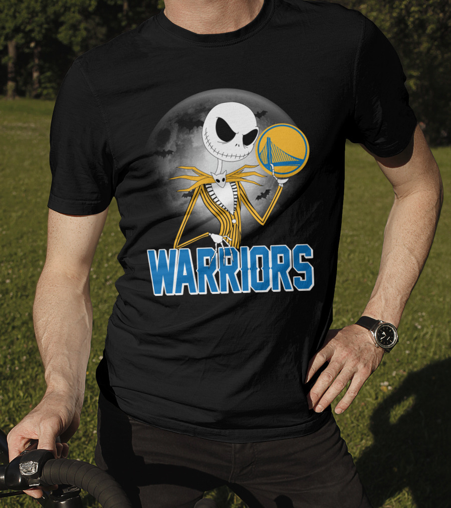 Jack Halloween Warriors Golden State Fan Basketball Moon Scene T-Shirt