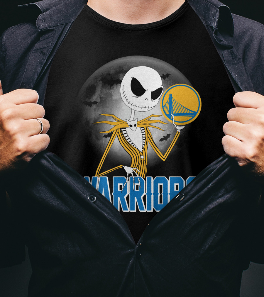 Jack Halloween Warriors Golden State Fan Basketball Moon Scene T-Shirt