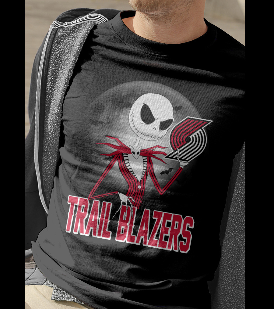 Jack Halloween Trail Blazers Moon T-Shirt