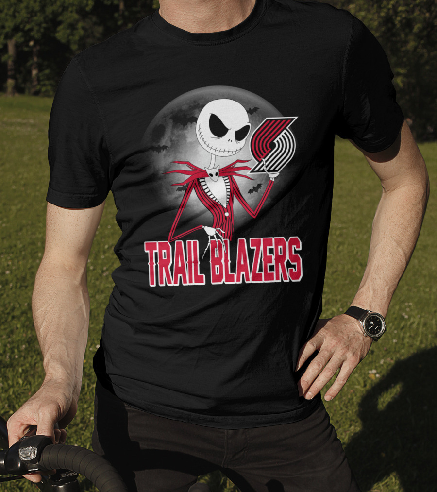 Jack Halloween Trail Blazers Moon T-Shirt