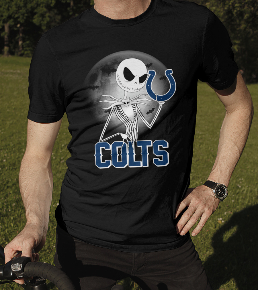 Jack Skellington Moon Halloween Indianapolis Colts T-Shirt