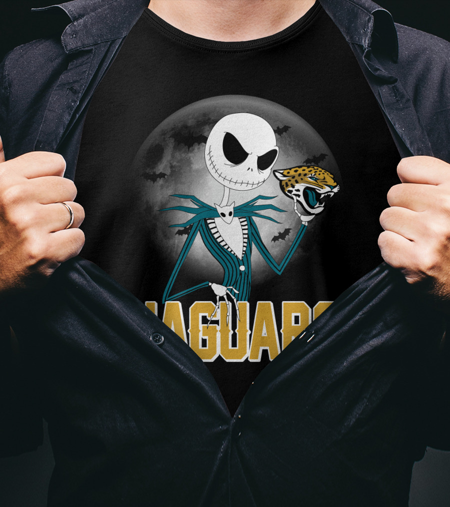 Jack Skellington Halloween Jacksonville Jaguars T-Shirt