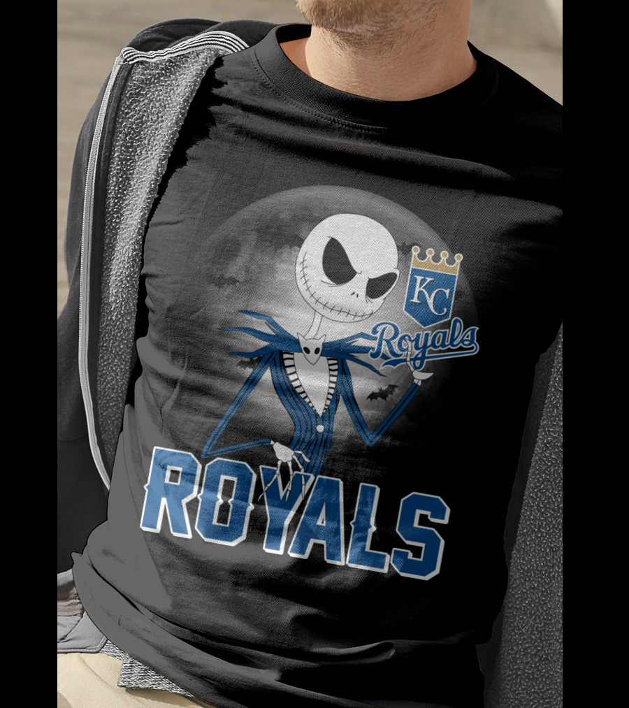 Jack Skellington Halloween Kansas City Royals Moon T-Shirt