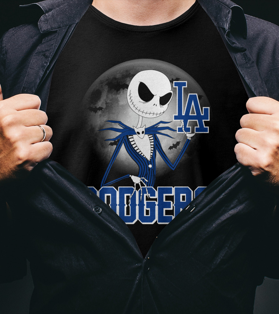 Jack Skellington Los Angeles Dodgers Halloween T-Shirt