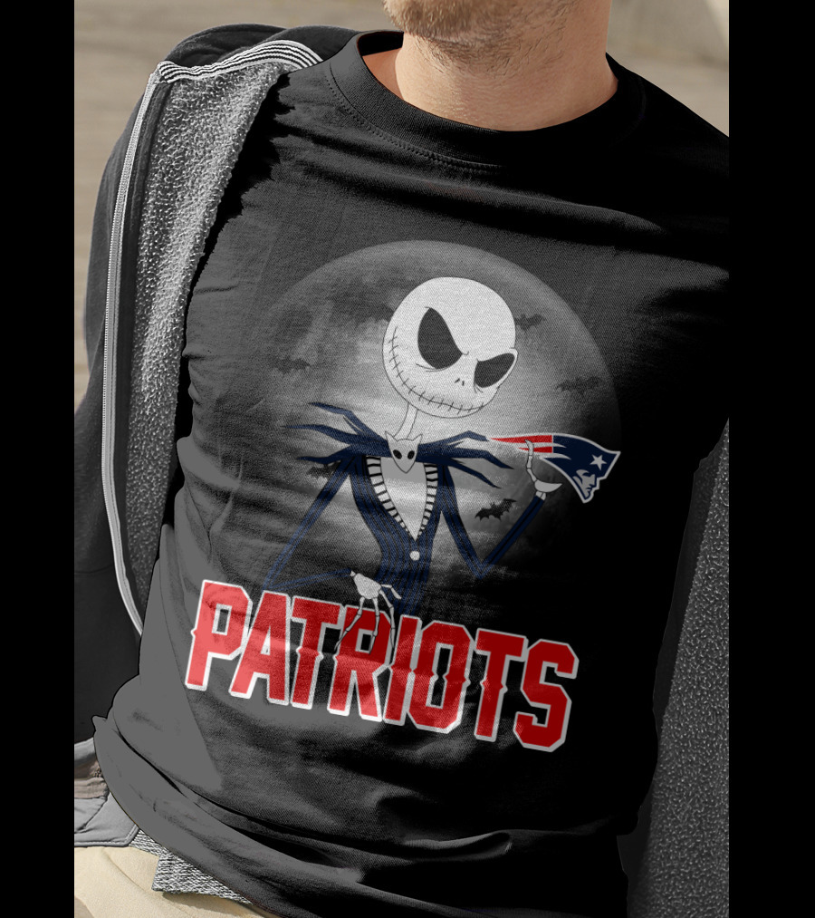 Jack Skellington Halloween New England Patriots T-Shirt