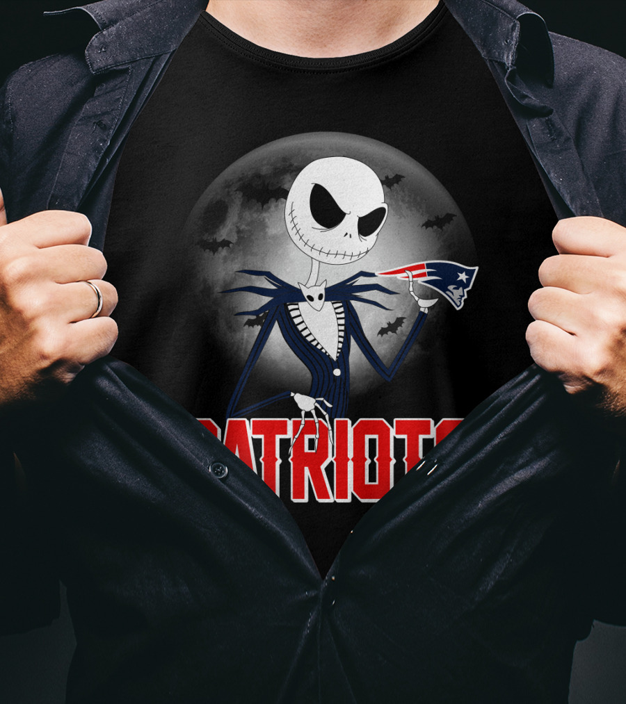 Jack Skellington Halloween New England Patriots T-Shirt