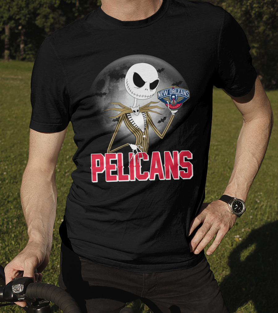 Jack Skellington Halloween New Orleans Pelicans Basketball T-Shirt
