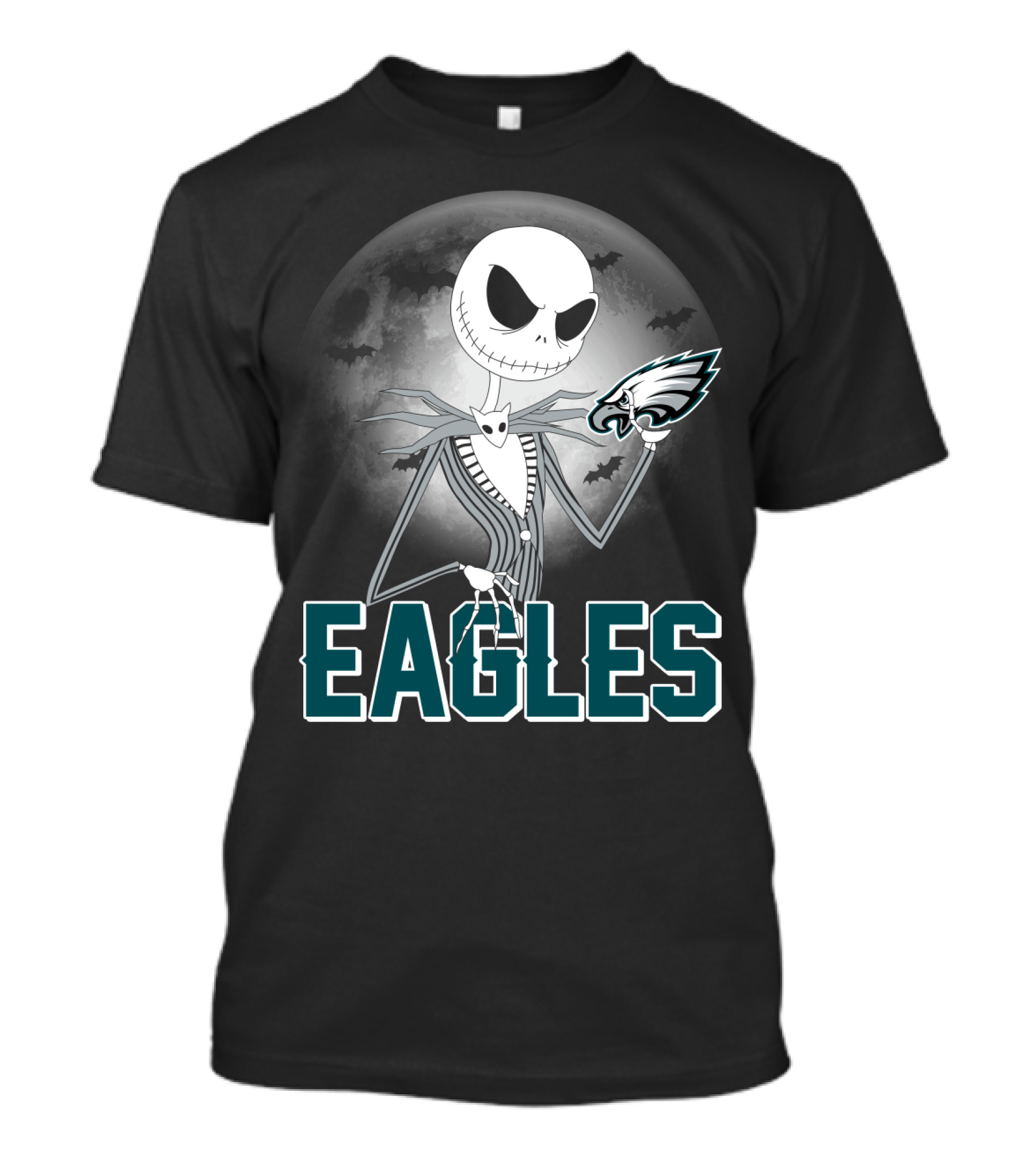 Jack Skellington Eagles Halloween Philadelphia Football Fan Gear T-Shirt