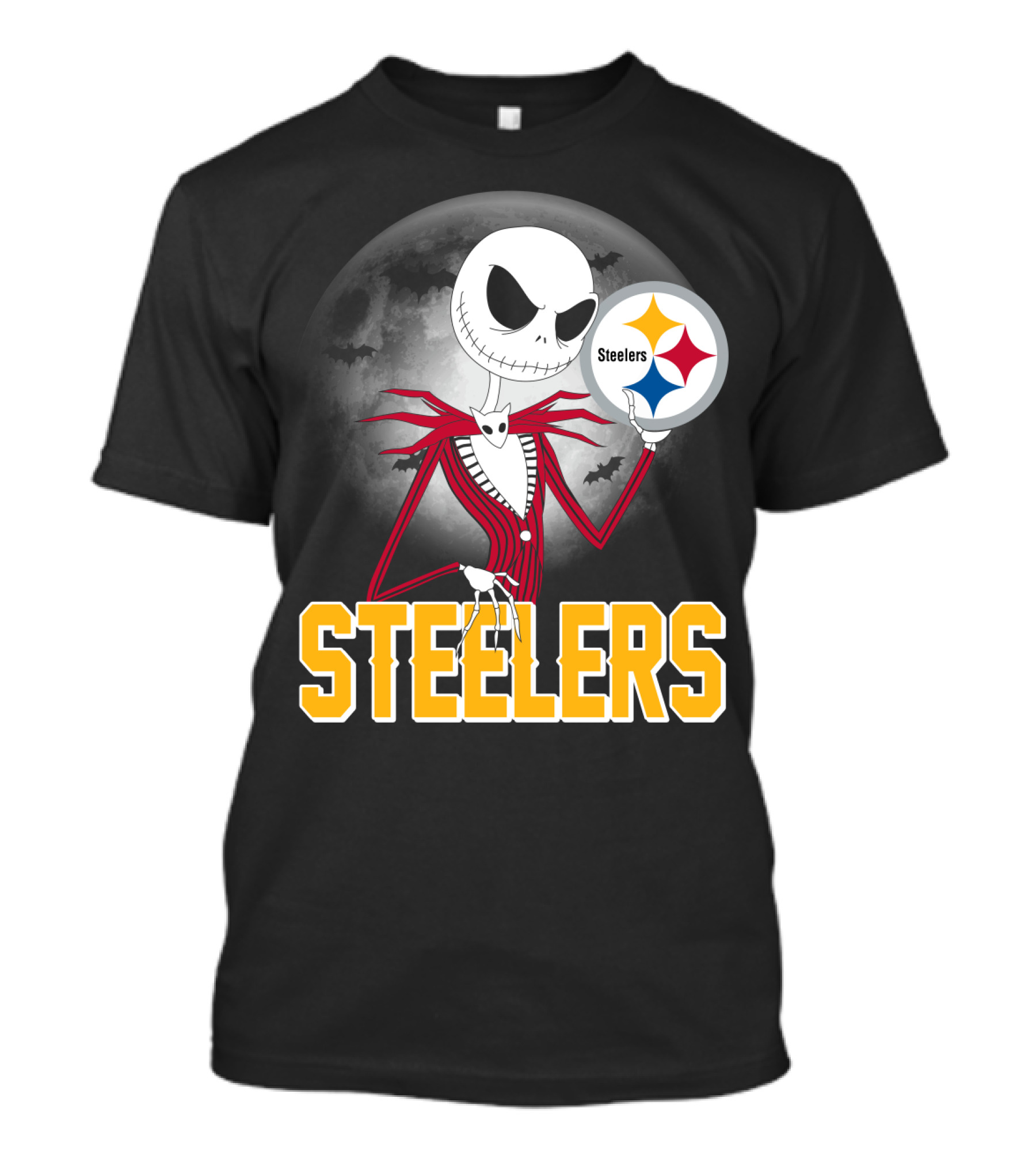 Jack Skellington Steelers Halloween Moon T-Shirt