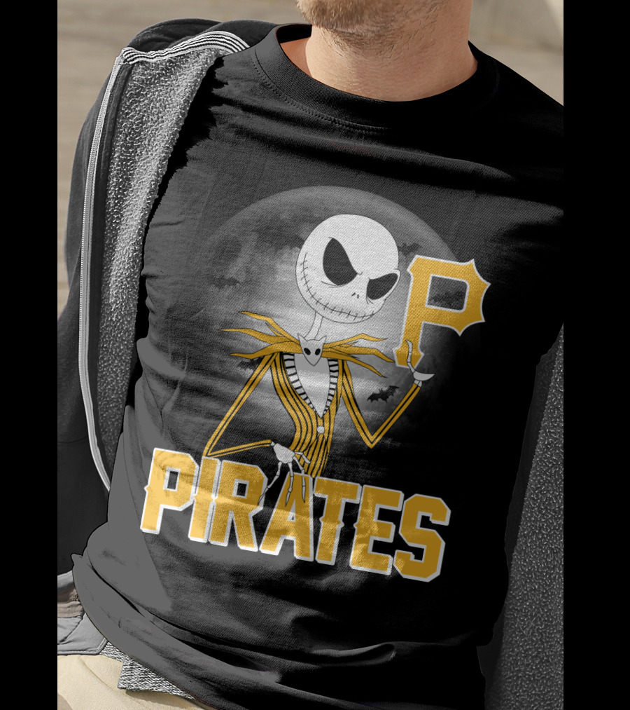 Jack Skellington Halloween Pittsburgh Pirates Spooky Night MLB Collaboration T-Shirt
