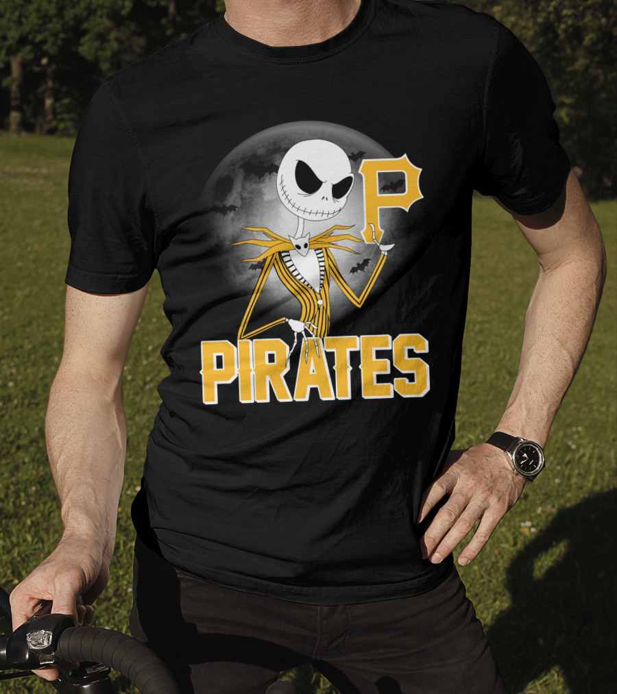 Jack Skellington Halloween Pittsburgh Pirates Spooky Night MLB Collaboration T-Shirt