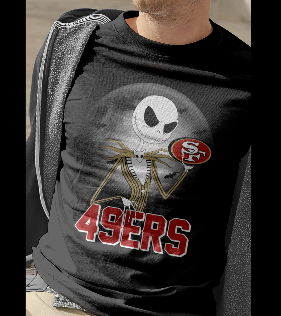 Halloween Jack Skellington San Francisco 49ers Moon Bats T-Shirt