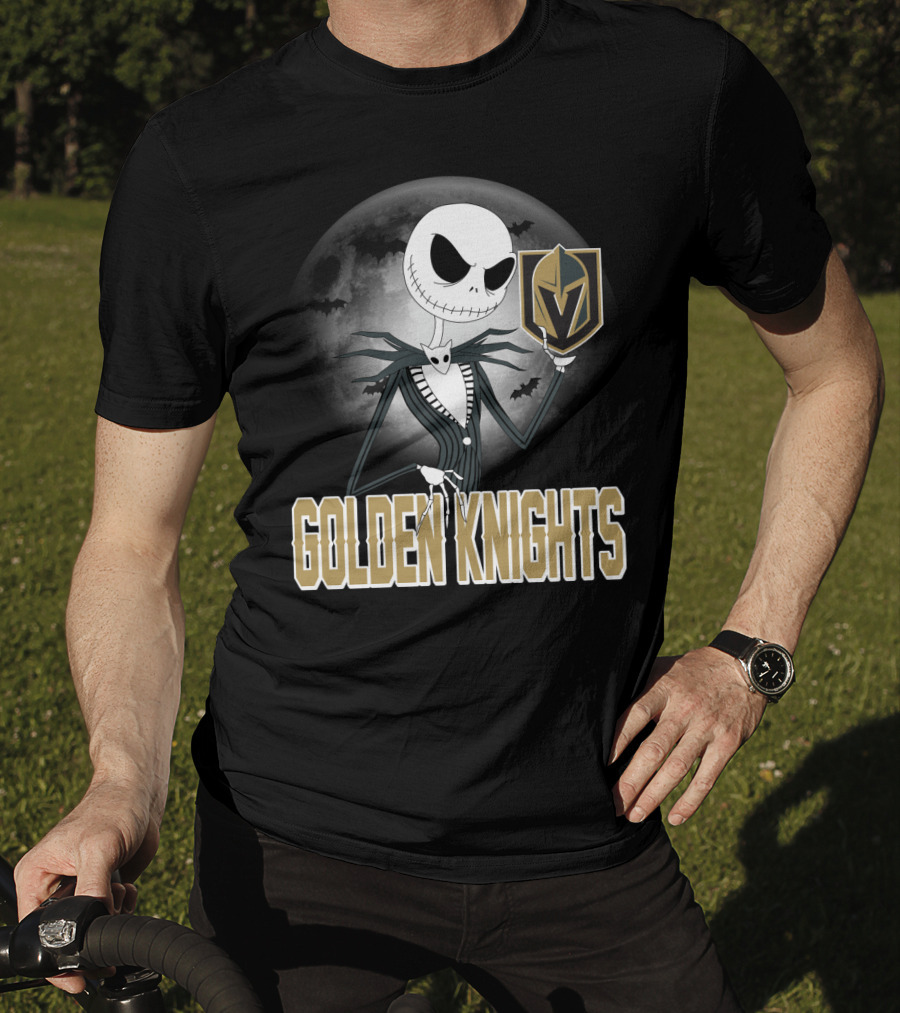 Golden Knights Jack Skeleton Halloween Moon Vegas T-Shirt