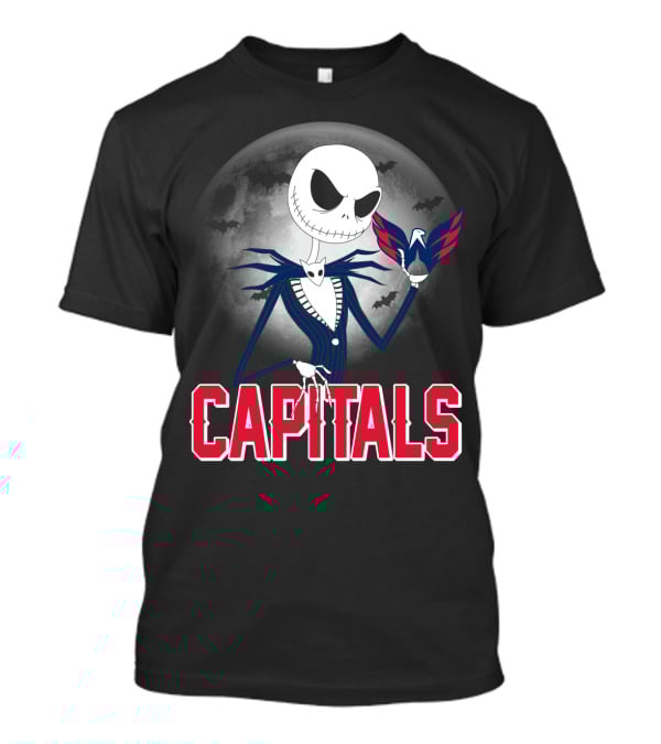 Jack Skellington Halloween Meets Washington Capitals Moon Night T-Shirt