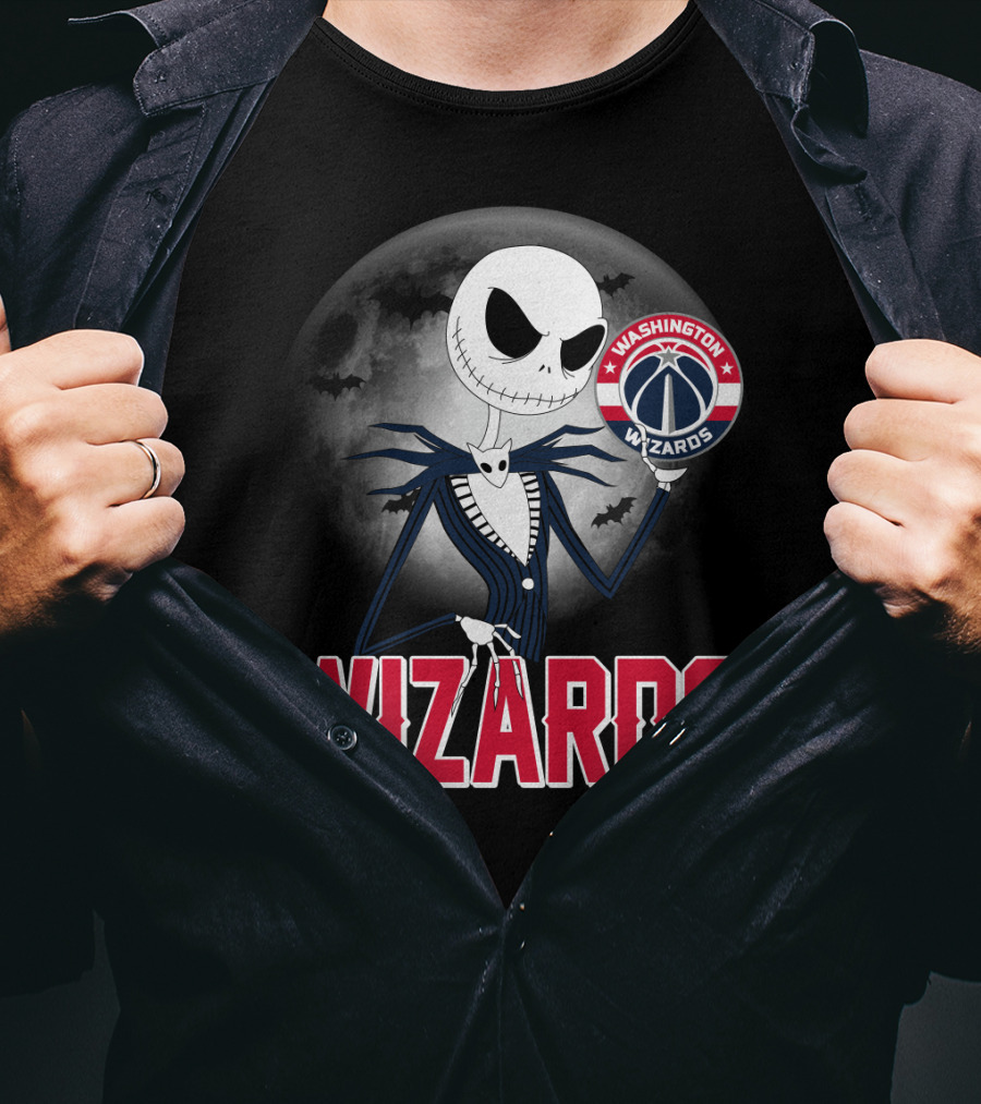 Jack Skellington Washington Wizards Halloween Moon T-Shirt