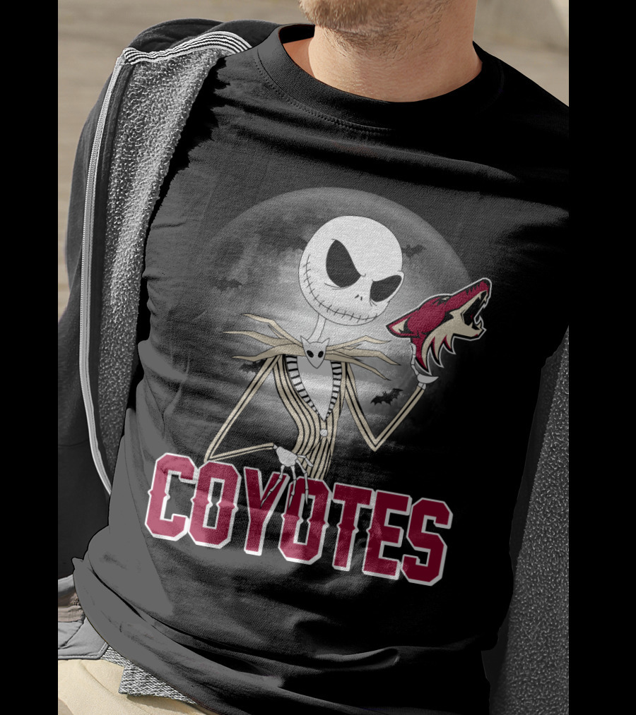 Jack Skellington Coyotes Halloween Moon Arizona T-Shirt