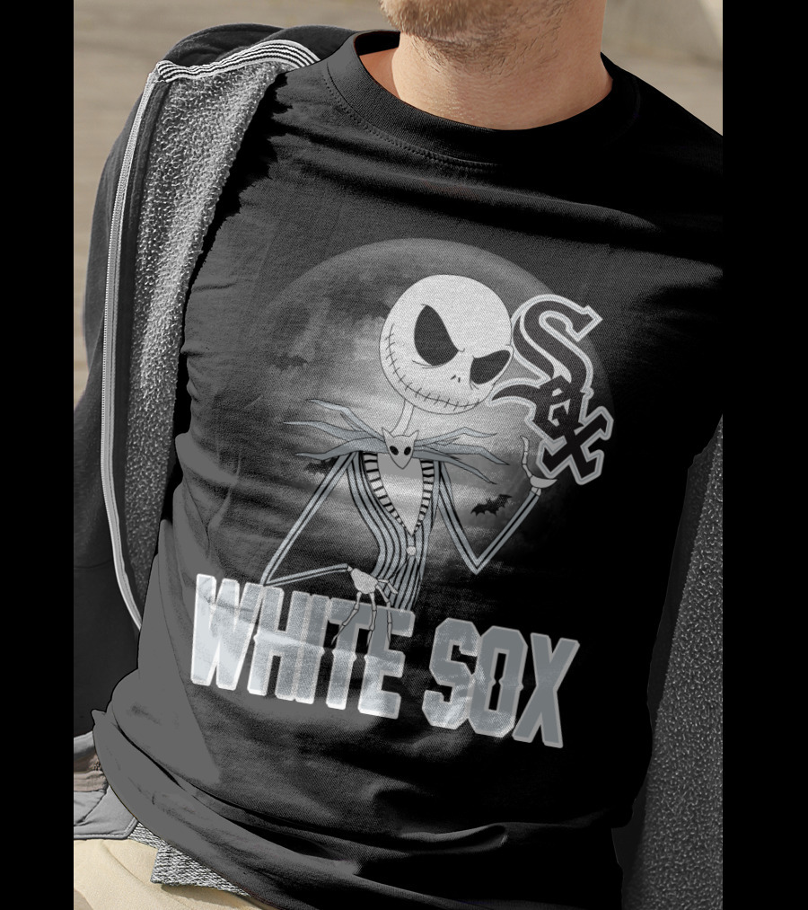 Jack Skellington Halloween Chicago White Sox Moon Bats T-Shirt