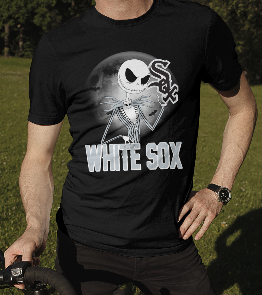 Jack Skellington Halloween Chicago White Sox Moon Bats T-Shirt