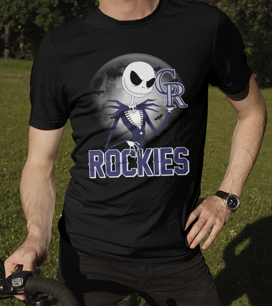 Jack Skellington Halloween Colorado Rockies Moon T-Shirt