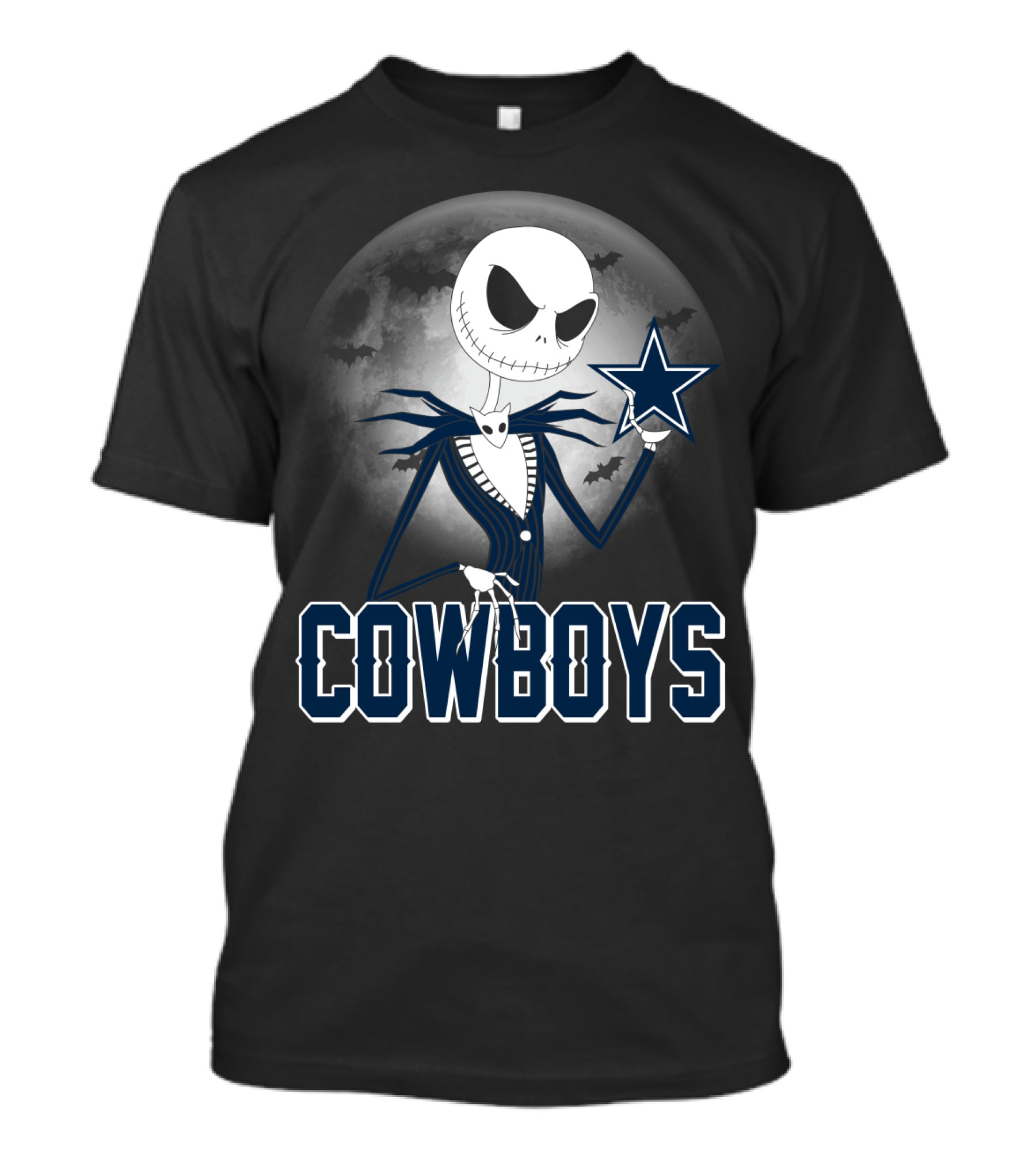 Jack Skellington Cowboys Halloween Moon Dallas Star T-Shirt