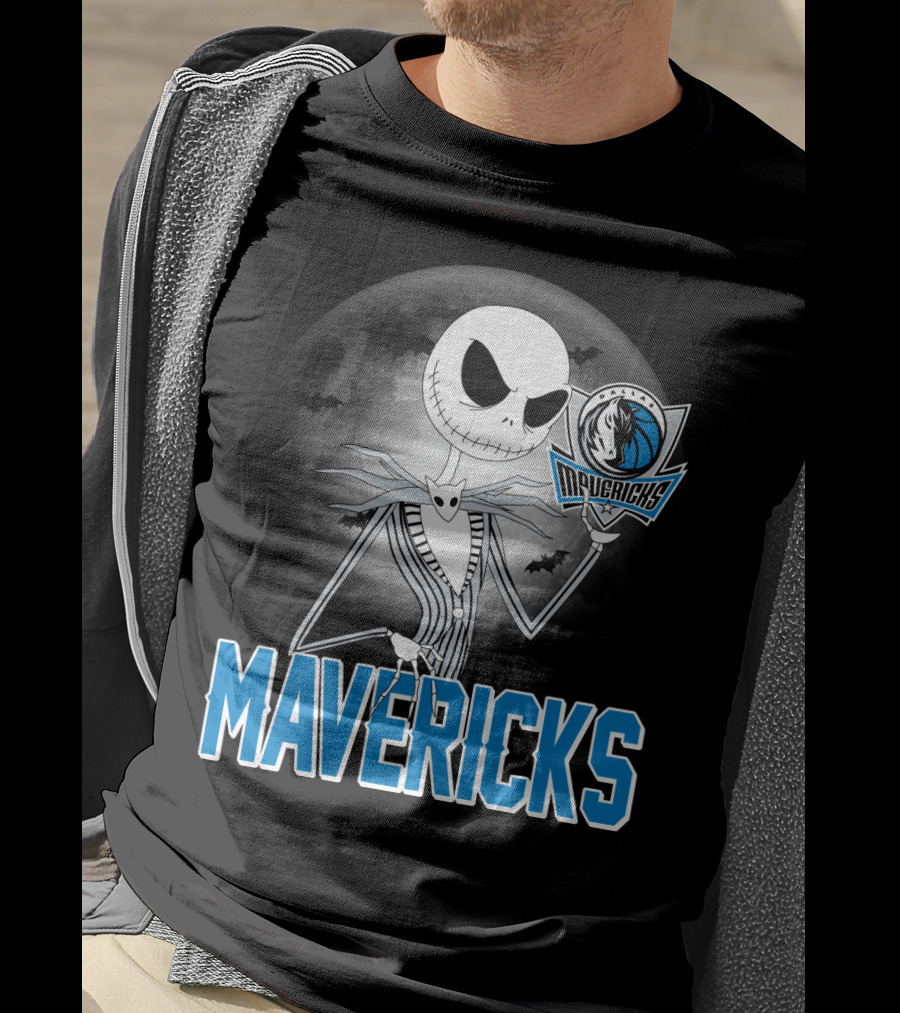 Jack Skellington Halloween Mavericks Moon Theme T-Shirt