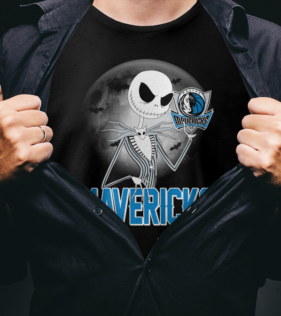 Jack Skellington Halloween Mavericks Moon Theme T-Shirt